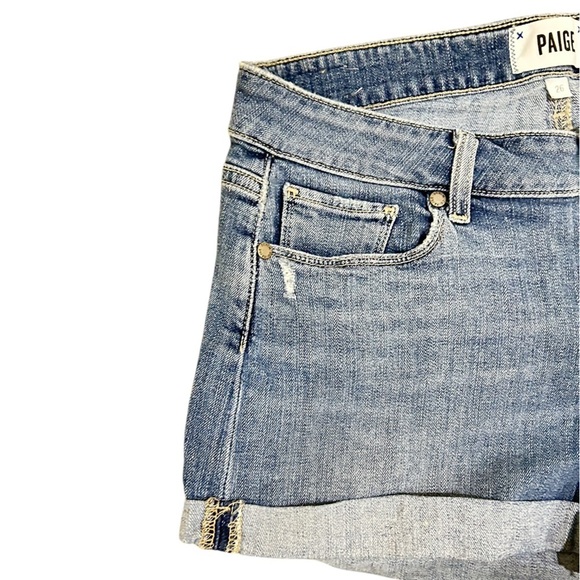 Paige Blue cuffed Denim Jimmy Jimmy Jean short shorts  distressed 26 - Picture 3 of 6